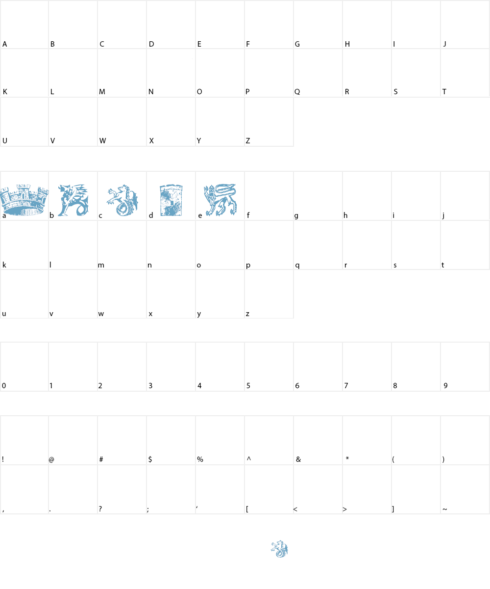 AEZ medieval dings 2 Font Character